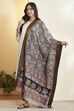 Black Chennur Silk Floral Printed Dupatta image number 3