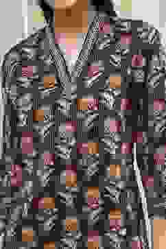 Blue Cotton Printed Straight Kurta image number 1