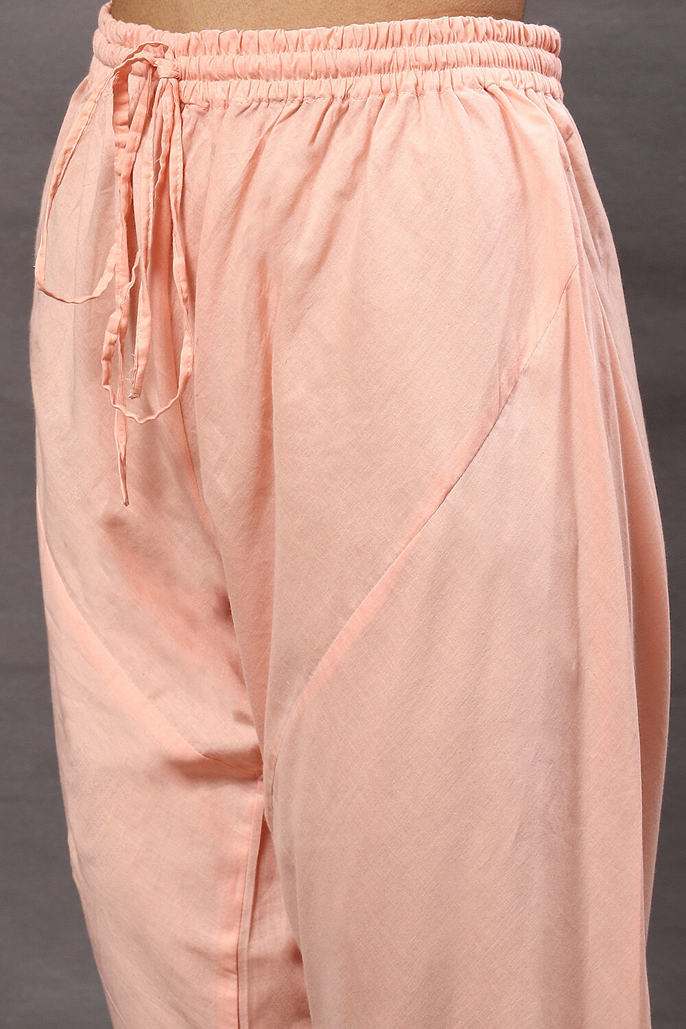 Peach Cotton Blend Anarkali Kurta Suit Set image number 2