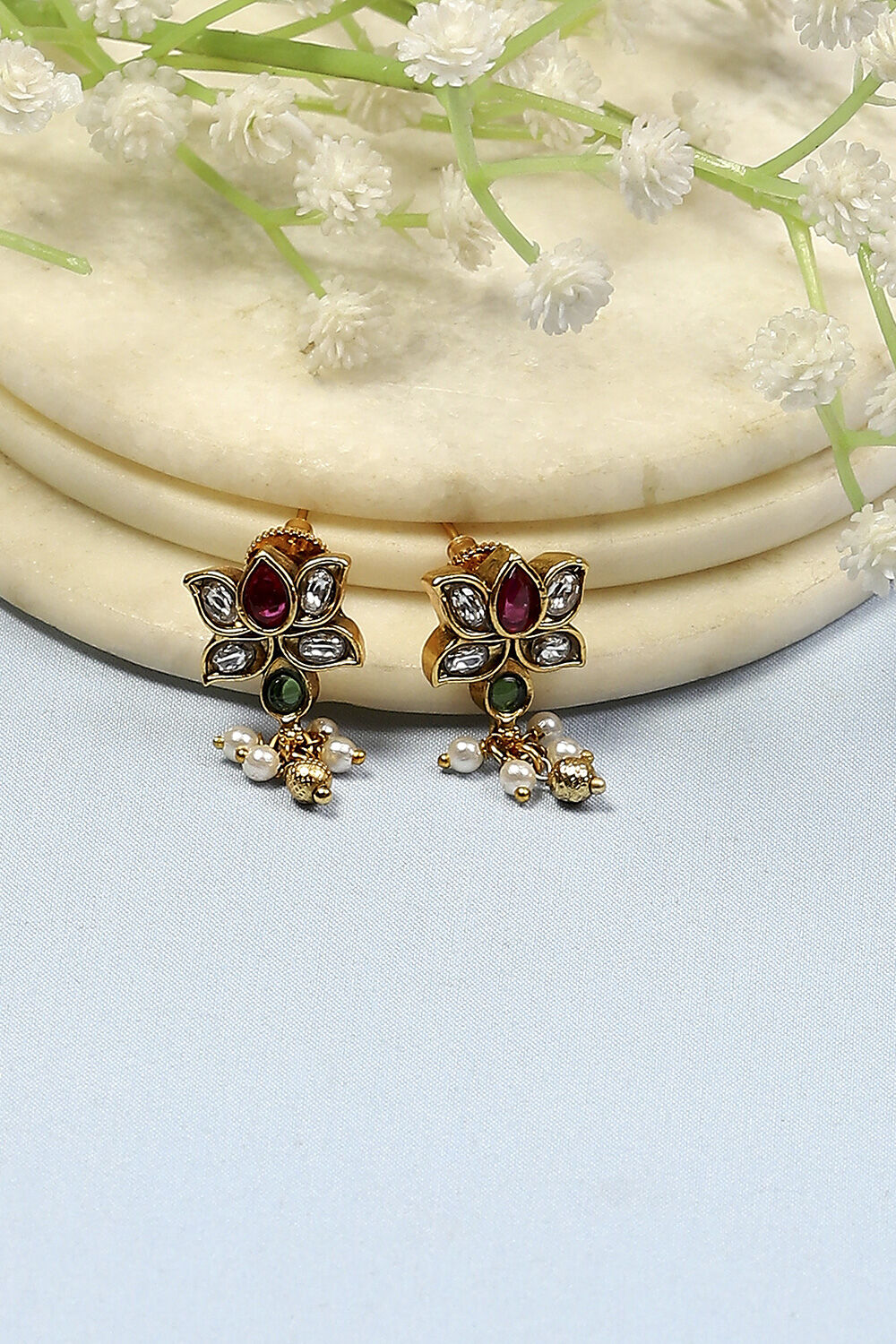 Dark Pink Alloy Studs image number 0