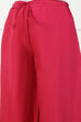 Blue Jacquard Solid Straight Palazzo Pants image number 1
