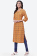Coral Pink Cotton A-Line Kurta image number 2