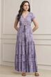 Purple LIVA Printed Jumpsuit image number 5