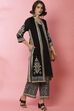 Black And Off White Viscose Printed Kurta image number 0