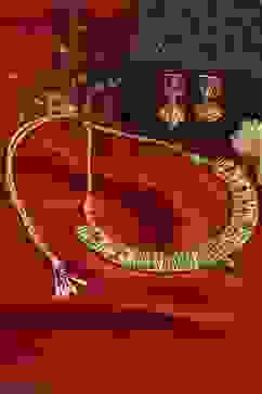 Dark Pink Alloy Necklace Set image number 2