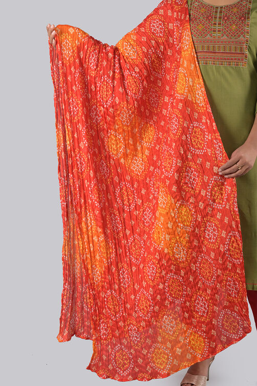 Green Unstitched dress material Suit Set image number 5
