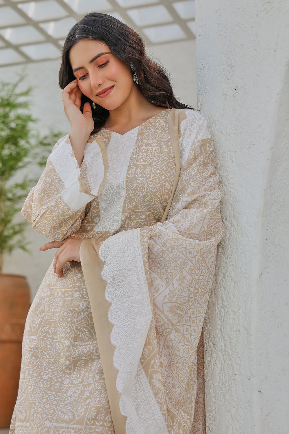 Mauve Cotton Blend Digital Print Unstitched Suit Set  image number 6