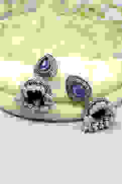 Navy Brass Jhumka image number 0