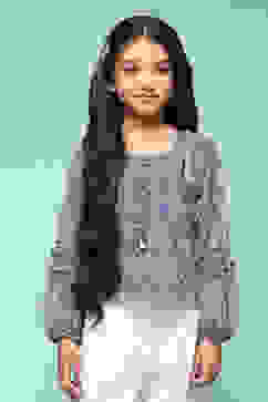 Blue Polyester A-Line Printed Top image number 5