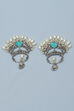Oxidised & Turquoise Brass Earrings image number 2