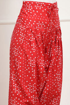 Red Cotton Printed Salwar image number 1