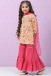 Yellow & Pink Cotton Lehenga Set image number 5