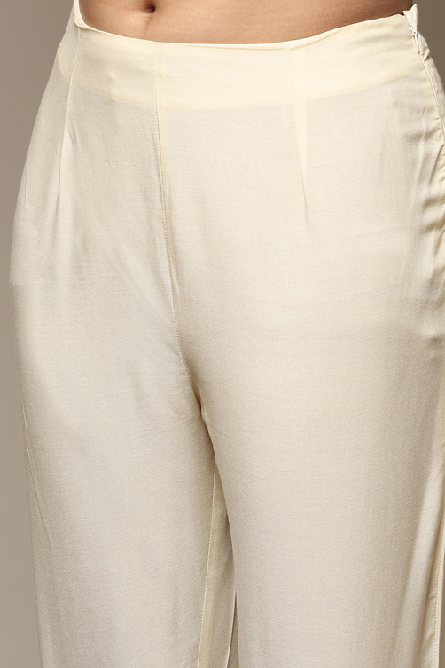 Brown Rayon Straight Kurta Pants Suit Set image number 2