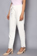 Off White Cotton Flax Regular Pants image number 2