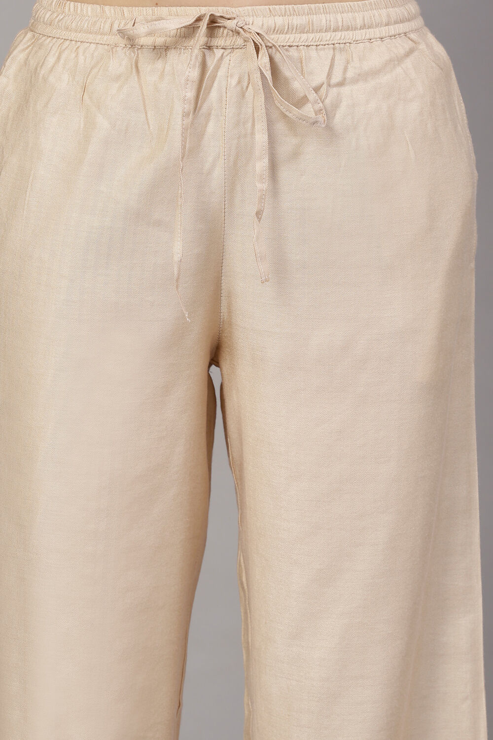 Peach Nude Viscose Straight Suit Set image number 2