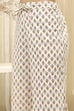 Lime Green and White Cotton Screen Print Unstitched Suit Set image number 3