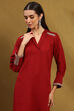 Rust Polyester Straight Kurta image number 1