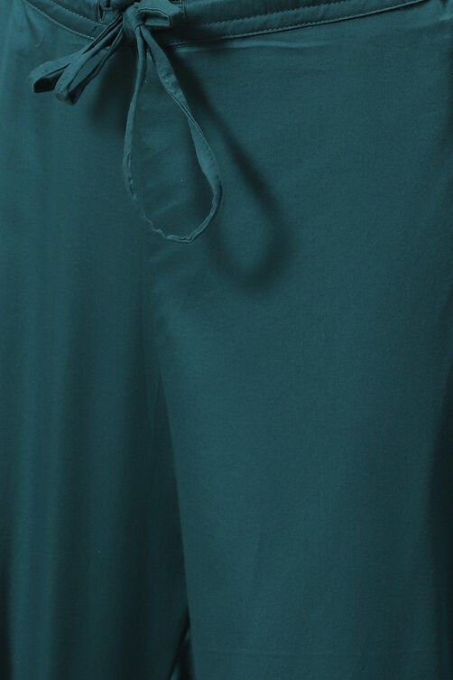 Bottle Blue Printed Cotton Straight Suit Set image number 2
