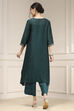 Green Polyester Straight Yarndyed Suit Set image number 4