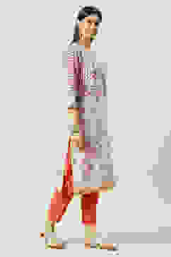 White Cotton Straight Kurta image number 3