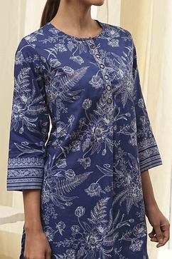 Indigo Pure Cotton Floral Co-ord Set image number 1