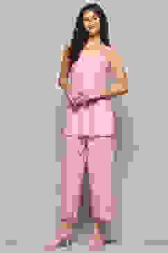 Pink Pure Cotton Schiffli Kurta & Palazzo Suit Set image number 6