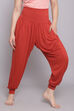 Teal Blue Viscose Blend Harem Pants image number 2