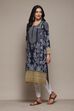 Mustard Poly Cotton Straight Yarndyed Kurta image number 2