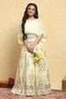 Neutral Polyester Embroidered Kalidar Lehenga Set image number 0