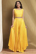 Yellow Embroidered Fusion Set image number 6
