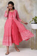 Yellow Cotton Double Layered Printed Kurta Dress image number 7