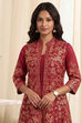 Green Maroon Polyester Straight Dress image number 8