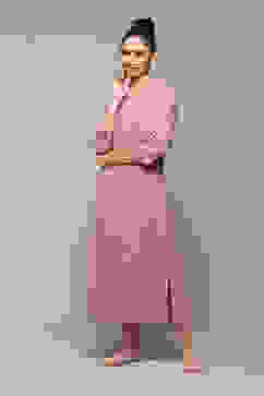 Off White & Pink Cotton Printed Sleepwear image number 2