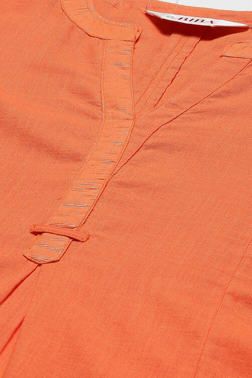 Blue Cotton Solid Kurti image number 1