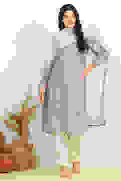 Teal Cotton Unstitched Suit Set image number 1