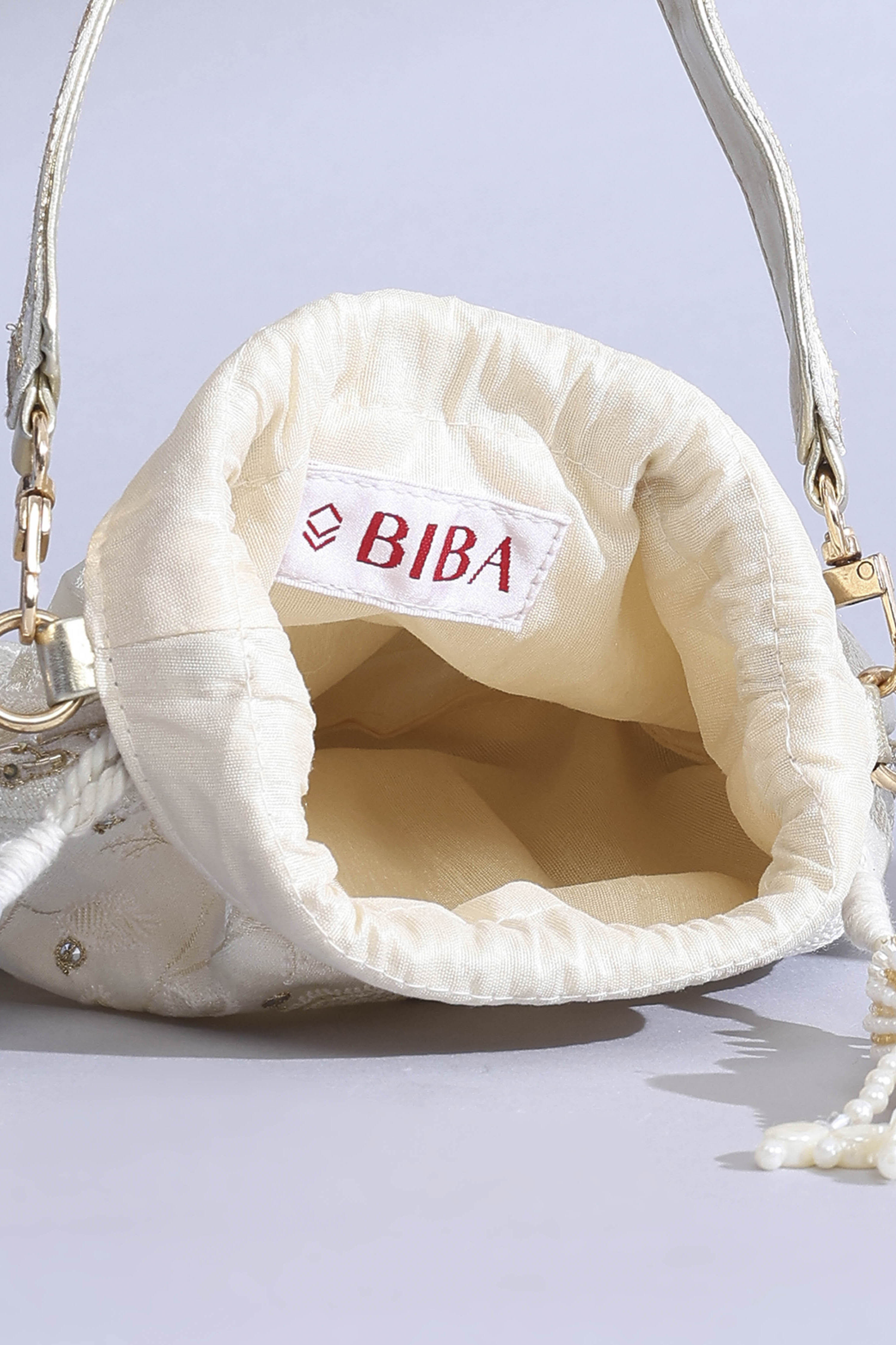 Ivory Polycotton Potli image number 7