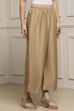 Gold Polyester Straight Dyed Palazzo Pants image number 3