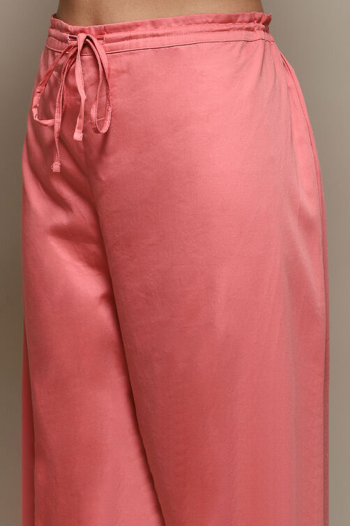 Mustard Cotton Blend Straight Yarndyed Kurta Palazzo Suit Set image number 2