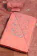 Dull Yellow Organza Machine Embroidered Unstitched Suit Set image number 0