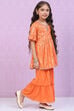 Berry Pink Rayon Flared Printed Kurta Set image number 5