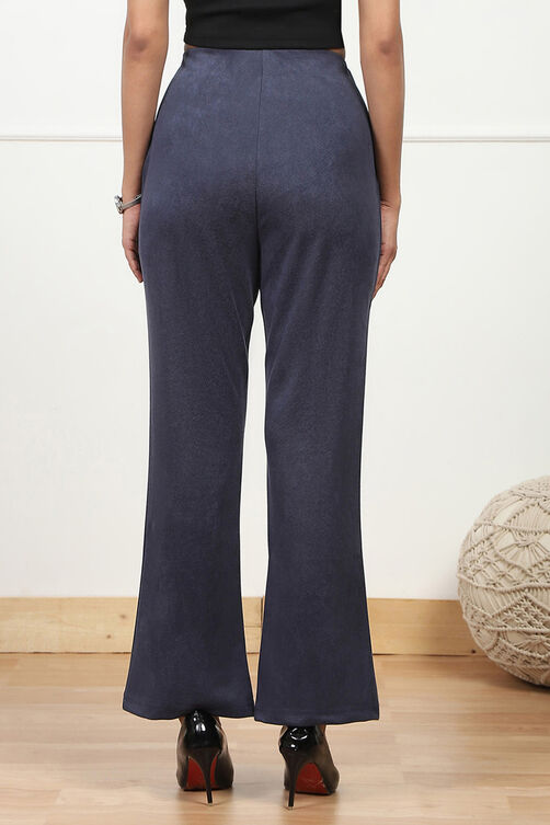 Beige Solid Stretchable Relaxed Fit Pants image number 5