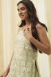Green Cotton Floral Strappy Straight Suit Set image number 7