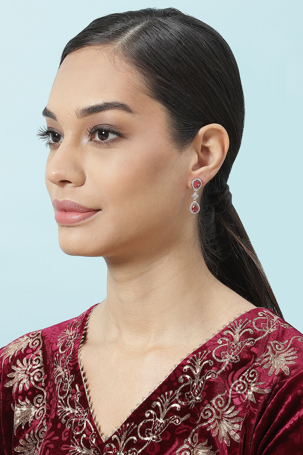 Red Brass Earrings image number 3