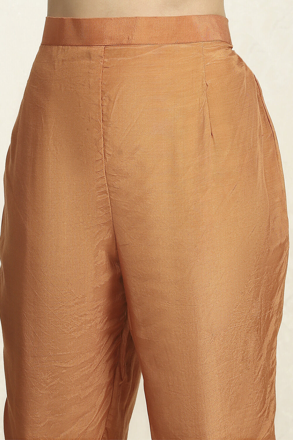 Rust Chanderi Unstitched Suit Set image number 3