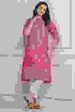 Deep Fuchsia Rayon Straight Printed Kurta image number 0