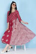 Wine Cotton A-Line Dress image number 0