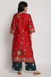 Mustard Cotton Straight Printed Kurta image number 4