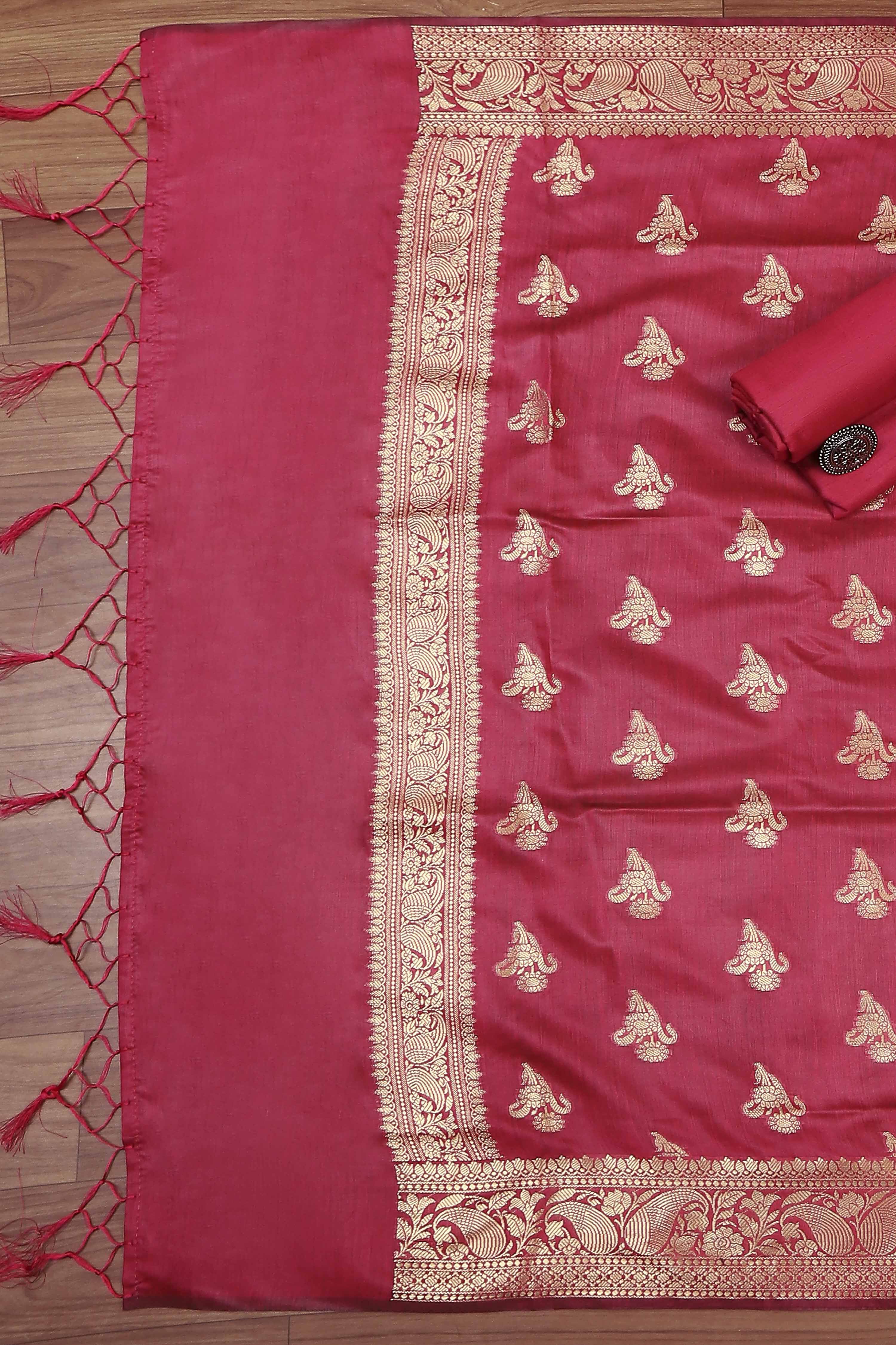 Rama Green Chanderi  Unstitched Suit Set image number 3
