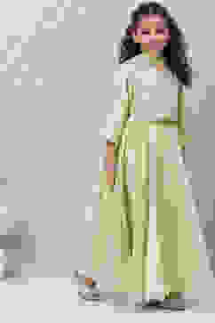 Lime Green Art Silk Lehenga Set image number 2