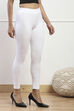 White Cotton Blend Dyed Leggings image number 3